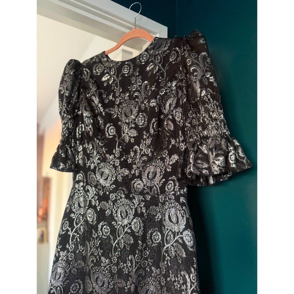 $3245 NWT The Vampire’s Wife ‘The Night Flight’ Gown in Ink Black and Silver - Picture 9 of 13